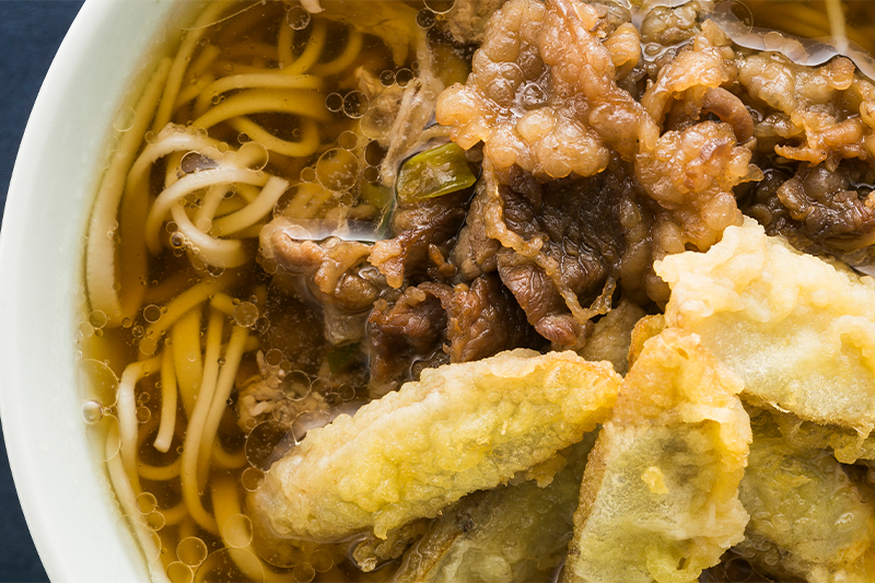 肉ごぼう天そば